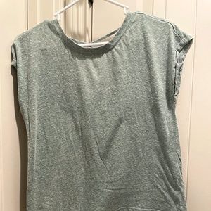 Grey/green tee with a criss cross back